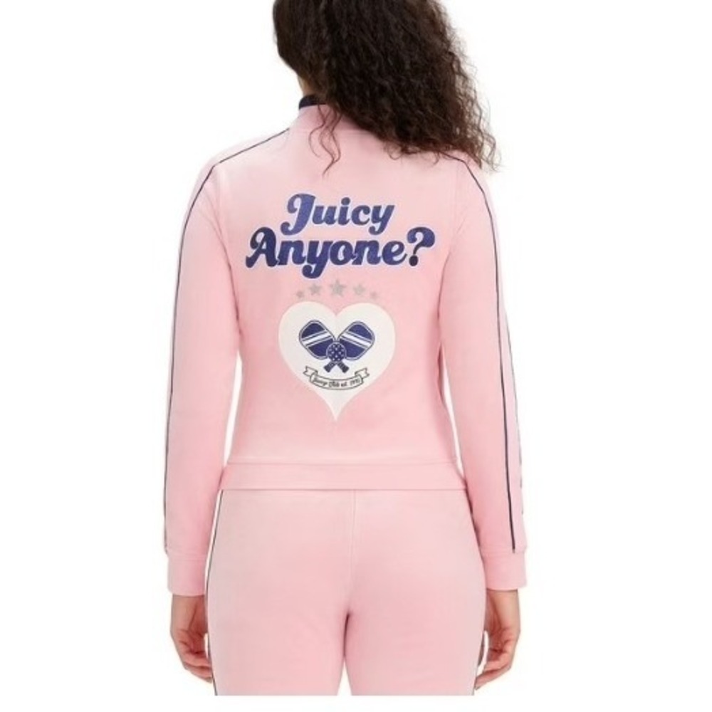 Juicy Couture Pink Velour Tracksuit Pickleball Juicy Anyone Set L NEW